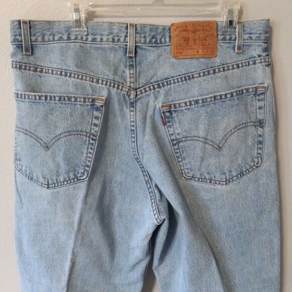 Vintage Levis Size 38x30 550 Relaxed Straight Leg Jeans-Red Tab-1990s-Lt Wash - Picture 7 of 12